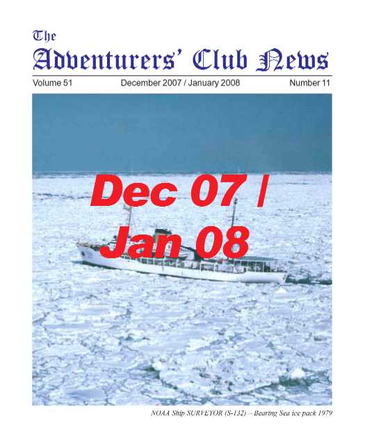 December 2007 - January 2008 Adventurers Club News Cover